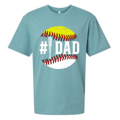 Baseball Softball Dad Best Softball Baseball Dad Funny Gift Sueded Cloud Jersey T-Shirt