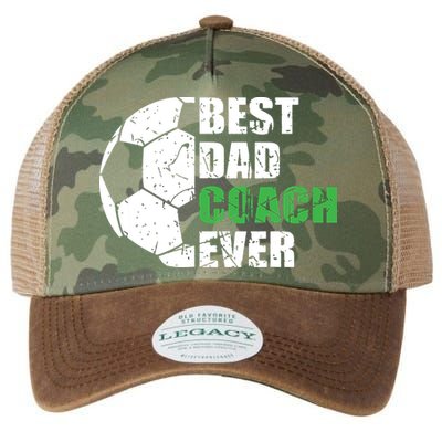 Best Soccer Dad Coach Ever Retro Father Soccer Coach Dad Legacy Tie Dye Trucker Hat
