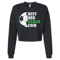 Best Soccer Dad Coach Ever Retro Father Soccer Coach Dad Cropped Pullover Crew