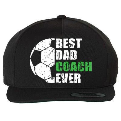 Best Soccer Dad Coach Ever Retro Father Soccer Coach Dad Wool Snapback Cap