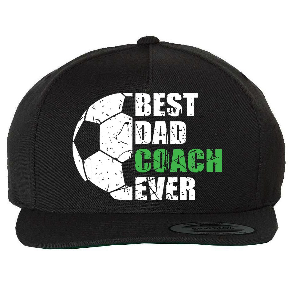 Best Soccer Dad Coach Ever Retro Father Soccer Coach Dad Wool Snapback Cap