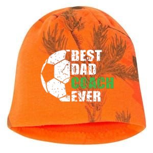 Best Soccer Dad Coach Ever Retro Father Soccer Coach Dad Kati - Camo Knit Beanie