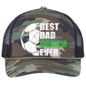 Best Soccer Dad Coach Ever Retro Father Soccer Coach Dad Retro Rope Trucker Hat Cap