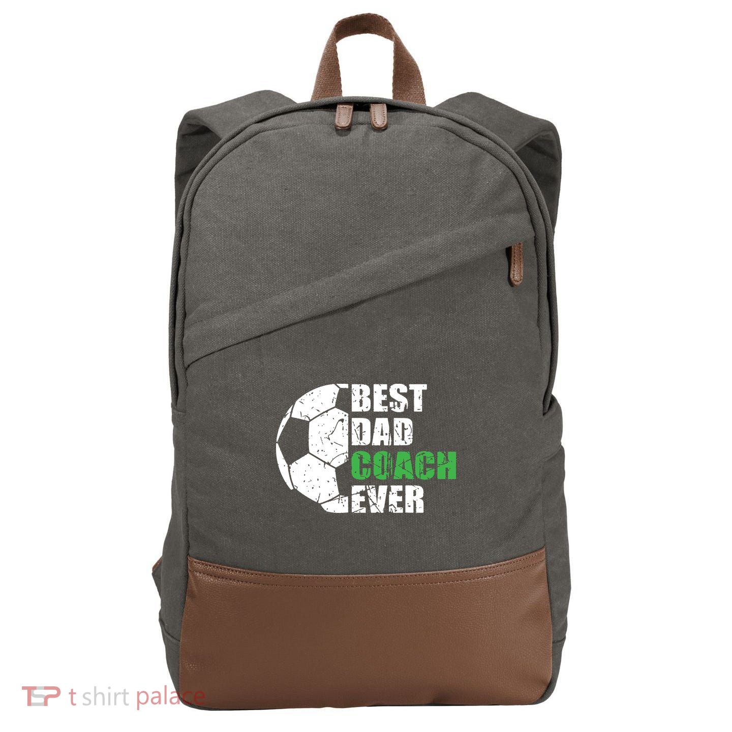 Best Soccer Dad Coach Ever Retro Father Soccer Coach Dad Cotton Canvas Backpack