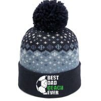 Best Soccer Dad Coach Ever Retro Father Soccer Coach Dad The Baniff Cuffed Pom Beanie