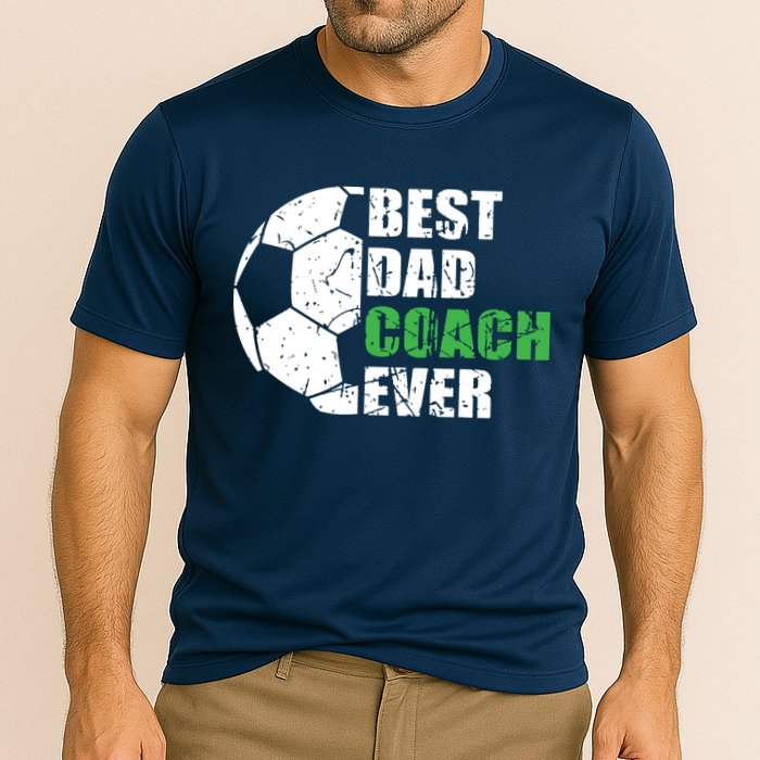 Best Soccer Dad Coach Ever Retro Father Soccer Coach Dad Cooling Performance Crew T-Shirt