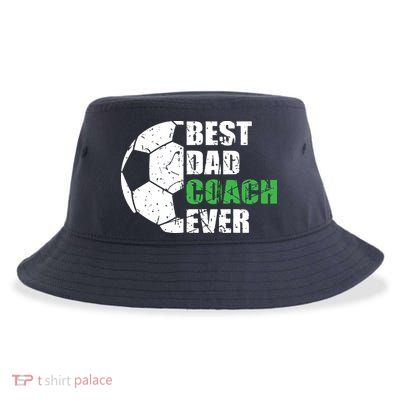 Best Soccer Dad Coach Ever Retro Father Soccer Coach Dad Sustainable Bucket Hat