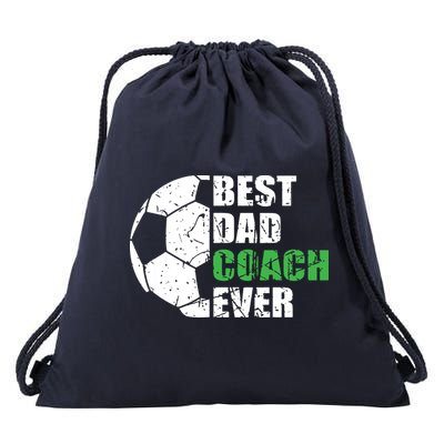 Best Soccer Dad Coach Ever Retro Father Soccer Coach Dad Drawstring Bag