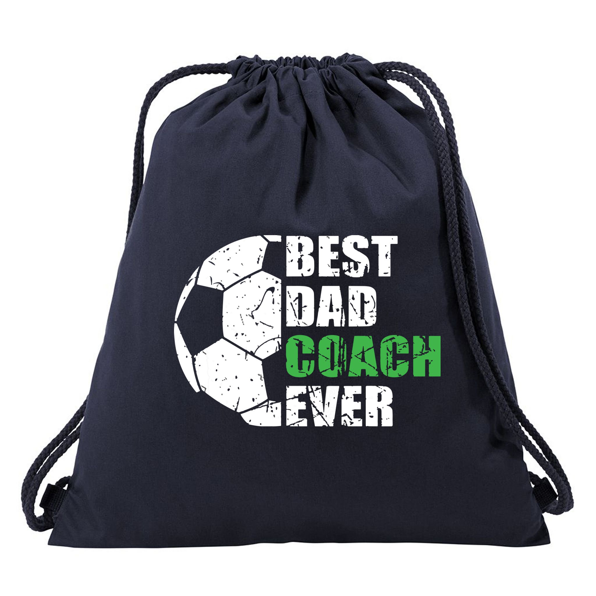 Best Soccer Dad Coach Ever Retro Father Soccer Coach Dad Drawstring Bag