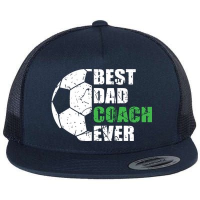 Best Soccer Dad Coach Ever Retro Father Soccer Coach Dad Flatbill Hat