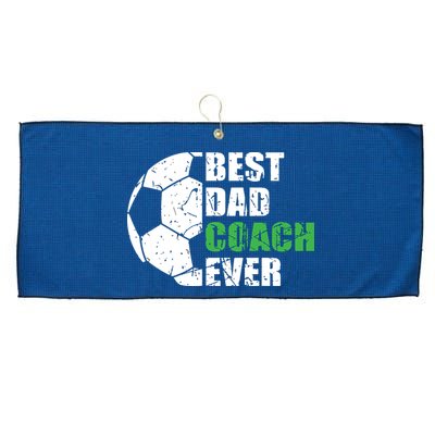 Best Soccer Dad Coach Ever Retro Father Soccer Coach Dad Large Microfiber Waffle Golf Towel