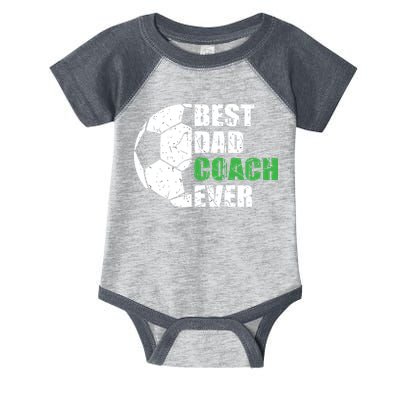 Best Soccer Dad Coach Ever Retro Father Soccer Coach Dad Infant Baby Jersey Bodysuit