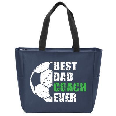 Best Soccer Dad Coach Ever Retro Father Soccer Coach Dad Zip Tote Bag