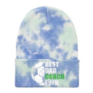 Best Soccer Dad Coach Ever Retro Father Soccer Coach Dad Tie Dye 12in Knit Beanie