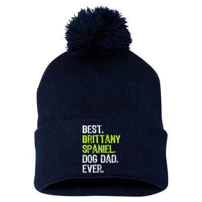 Brittany Spaniel Dog Dad Fathers Day Dog Lovers Pom Pom 12in Knit Beanie