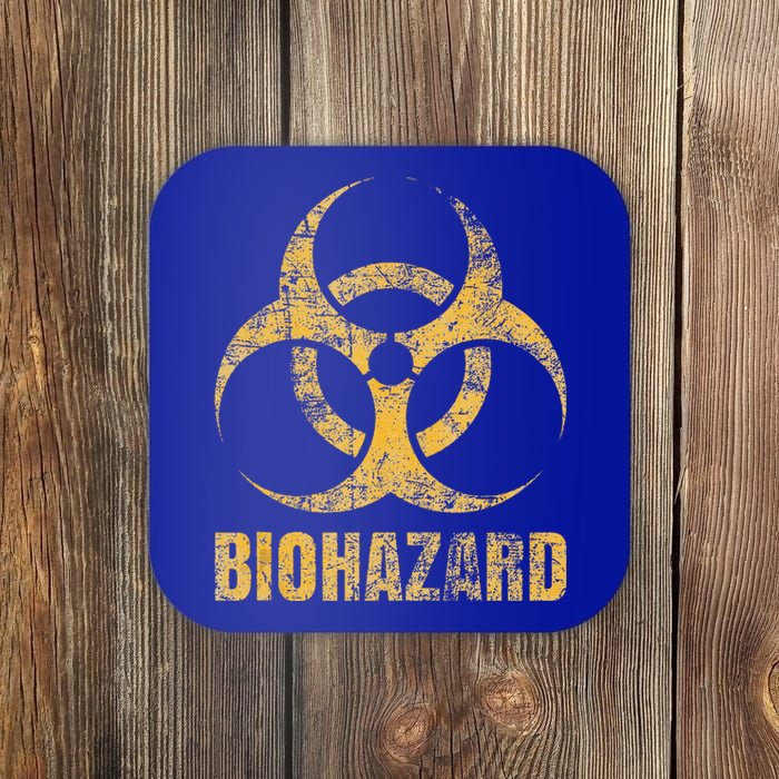 Biohazard Symbol Distressed Weathered Look Halloween Fun Coaster