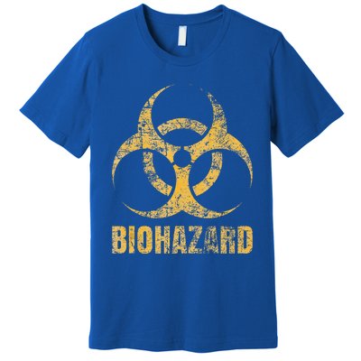 Biohazard Symbol Distressed Weathered Look Halloween Fun Premium T-Shirt