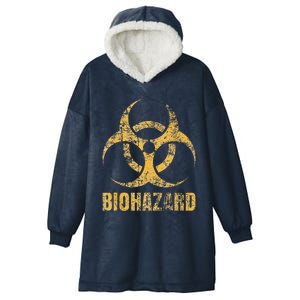 Biohazard Symbol Distressed Weathered Look Halloween Fun Hooded Wearable Blanket