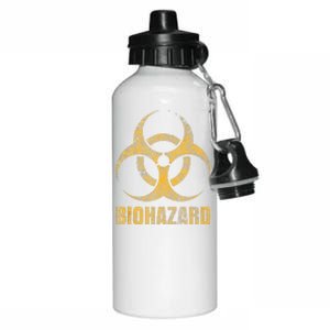 Biohazard Symbol Distressed Weathered Look Halloween Fun Aluminum Water Bottle