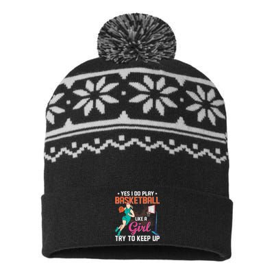 Basketball Sports Design For Women Men USA-Made Snowflake Beanie