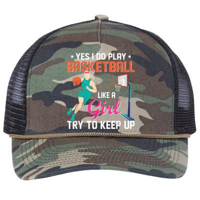 Basketball Sports Design For Women Men Retro Rope Trucker Hat Cap