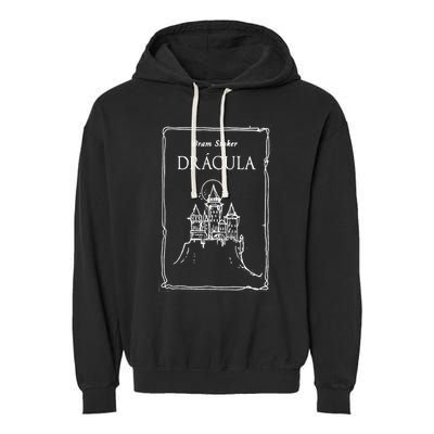 Bram StokerS Dracula 1897 Original Book Cover Garment-Dyed Fleece Hoodie
