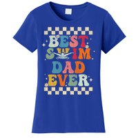 Best Swim Dad Ever Retro Groovy Gift Swimming Dad Gift Women's T-Shirt