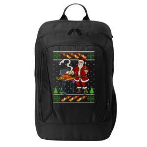 Bbq Santa Dad Gift Kebobs Grill Food Ugly Christmas City Backpack