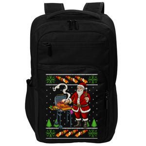 Bbq Santa Dad Gift Kebobs Grill Food Ugly Christmas Impact Tech Backpack