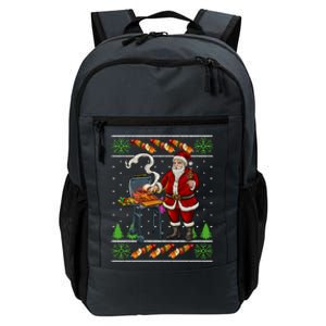 Bbq Santa Dad Gift Kebobs Grill Food Ugly Christmas Daily Commute Backpack