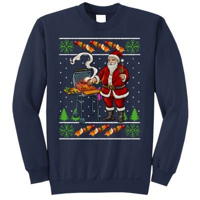 Bbq Santa Dad Gift Kebobs Grill Food Ugly Christmas Sweatshirt