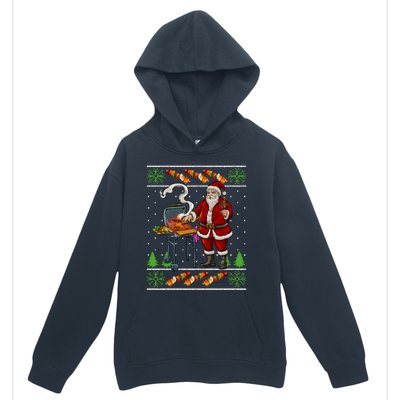 Bbq Santa Dad Gift Kebobs Grill Food Ugly Christmas Urban Pullover Hoodie