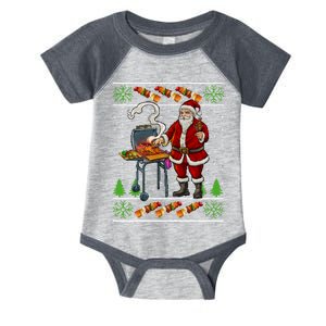 Bbq Santa Dad Gift Kebobs Grill Food Ugly Christmas Infant Baby Jersey Bodysuit