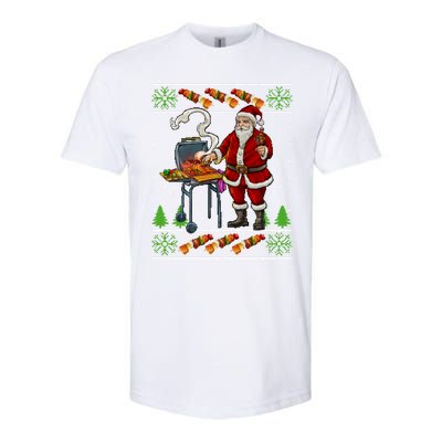 Bbq Santa Dad Gift Kebobs Grill Food Ugly Christmas Softstyle CVC T-Shirt