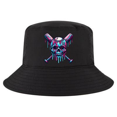 Baseball Skull Drip Baseball Drip Baseball Ice Cream Drip Cool Comfort Performance Bucket Hat
