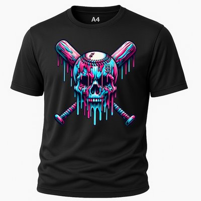 Baseball Skull Drip Baseball Drip Baseball Ice Cream Drip Performance Shirt