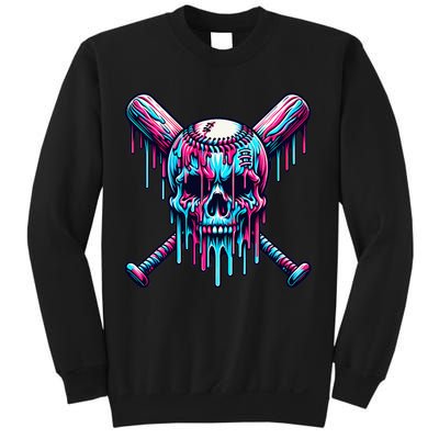 Baseball Skull Drip Baseball Drip Baseball Ice Cream Drip Sweatshirt
