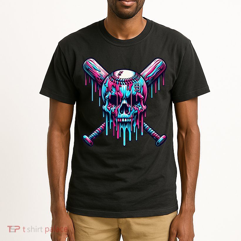 Baseball Skull Drip Baseball Drip Baseball Ice Cream Drip Tall T-Shirt