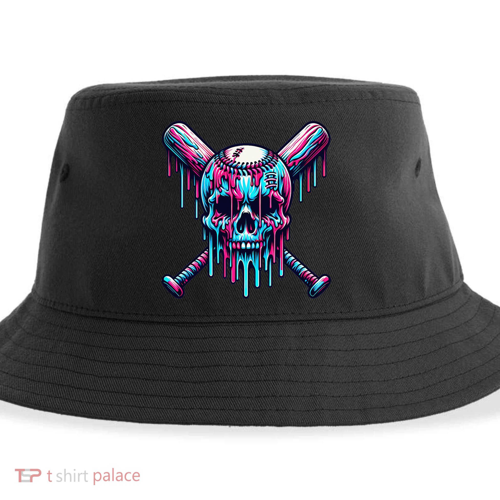 Baseball Skull Drip Baseball Drip Baseball Ice Cream Drip Sustainable Bucket Hat
