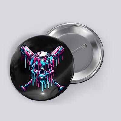 Baseball Skull Drip Baseball Drip Baseball Ice Cream Drip Button