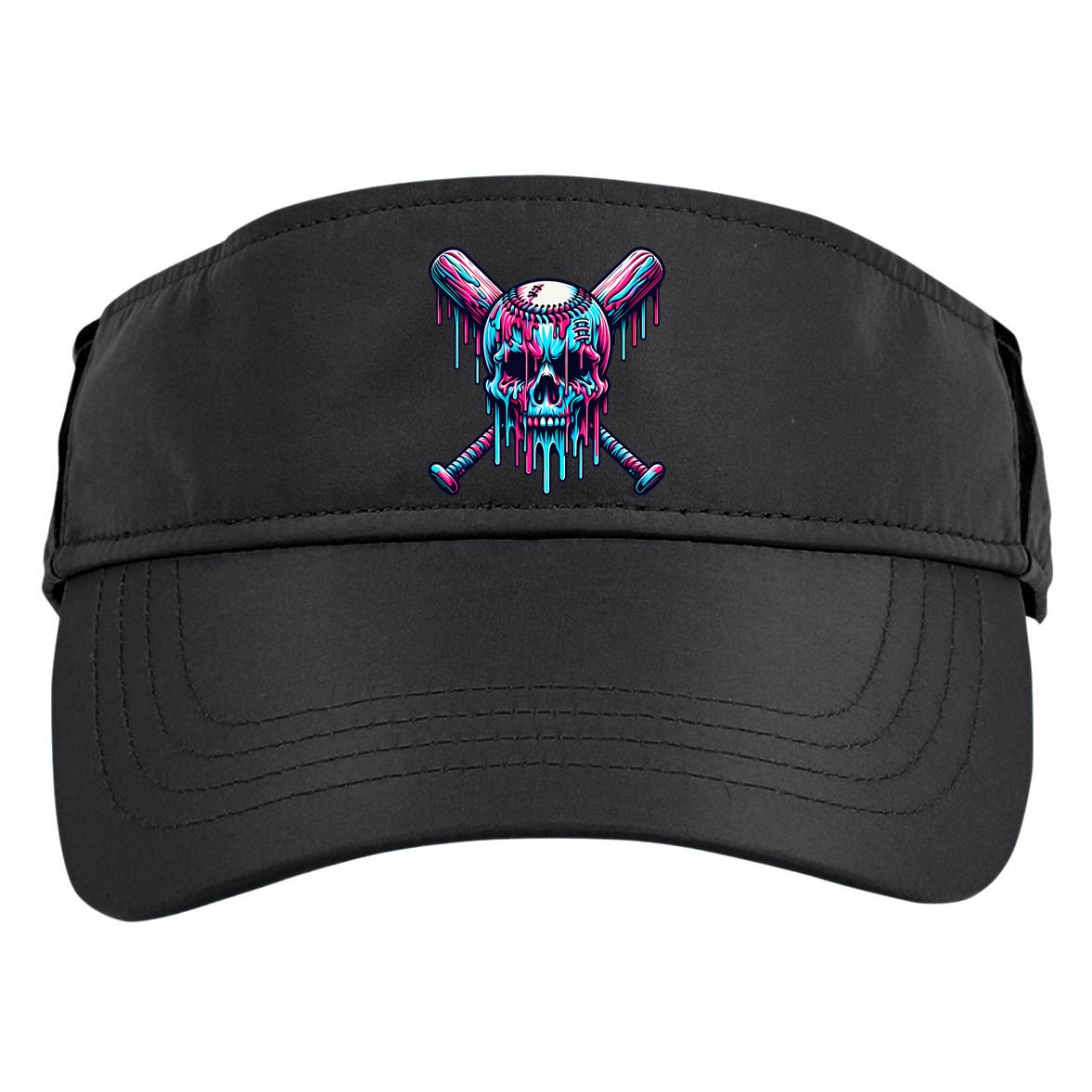 Baseball Skull Drip Baseball Drip Baseball Ice Cream Drip Adult Drive Performance Visor