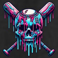 Baseball Skull Drip Baseball Drip Baseball Ice Cream Drip Adult Drive Performance Visor