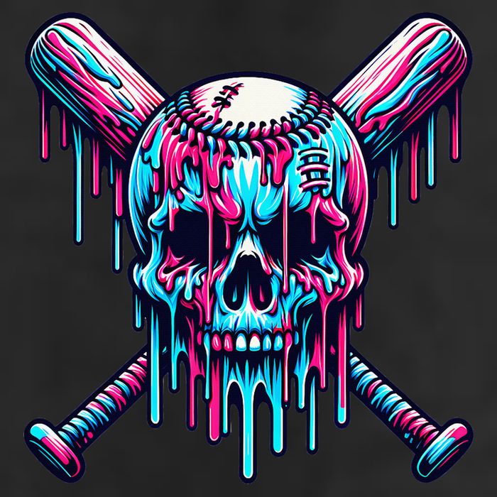 Baseball Skull Drip Baseball Drip Baseball Ice Cream Drip Adult Drive Performance Visor