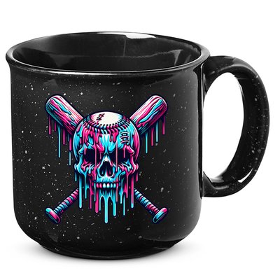 Baseball Skull Drip Baseball Drip Baseball Ice Cream Drip 15oz Campfire Ceramic Mug