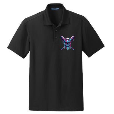 Baseball Skull Drip Baseball Drip Baseball Ice Cream Drip Dry Zone Grid Polo