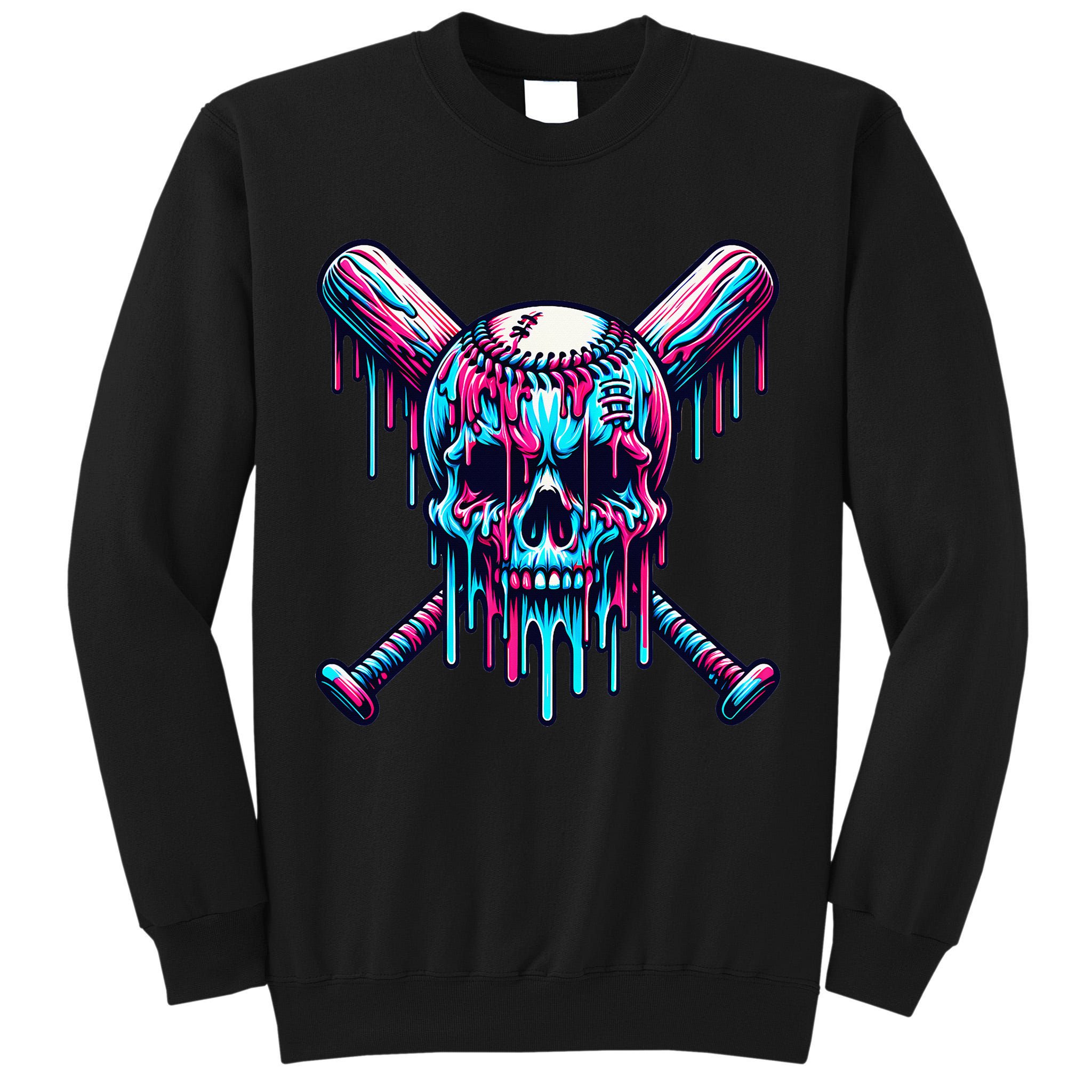 Baseball Skull Drip Baseball Drip Baseball Ice Cream Drip Tall Sweatshirt