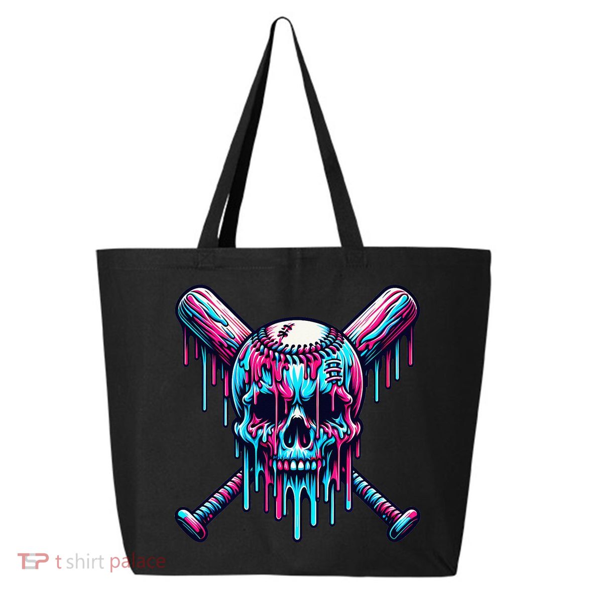Baseball Skull Drip Baseball Drip Baseball Ice Cream Drip 25L Jumbo Tote