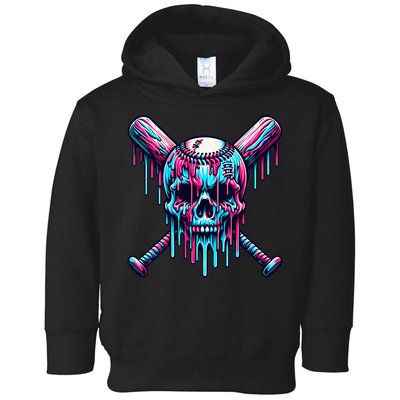 Baseball Skull Drip Baseball Drip Baseball Ice Cream Drip Toddler Hoodie