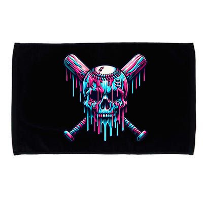 Baseball Skull Drip Baseball Drip Baseball Ice Cream Drip Microfiber Hand Towel