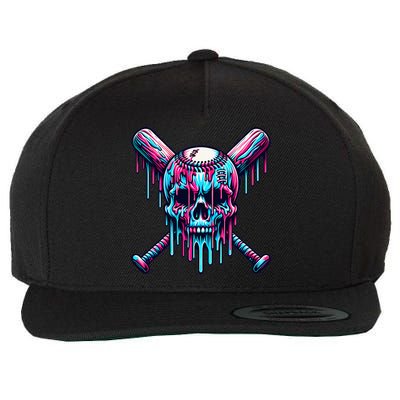 Baseball Skull Drip Baseball Drip Baseball Ice Cream Drip Wool Snapback Cap